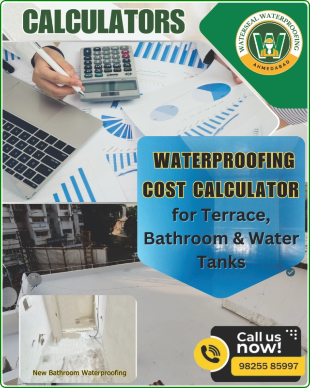 Waterproofing cost calculator for terrace bathroom walls and water tanks